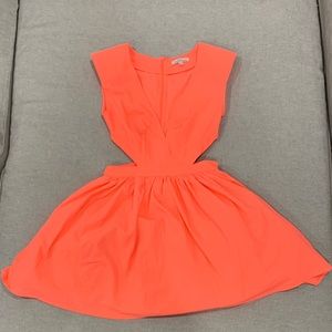 Coral Charlotte Russe Deep V neck Dress